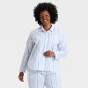 Women's Striped Cotton Blend Long Sleeve Pajama Shirt - Auden™ - 4 of 4