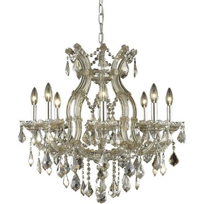 Elegant Lighting Maria Theresa 9 - Light Chandelier in  Golden Teak