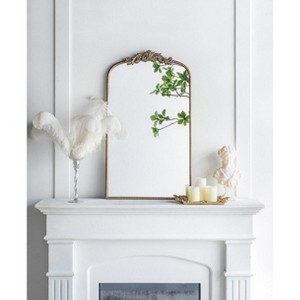 CAVINAS Arched Wall Mirrors with Metal Frame,Wall-Mounted Baroque Inspired Decor Mirror for Bathroom,Living Room,Bedroom - 1 of 4