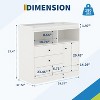 Baby Dresser with Changing Table Top, Wooden Diaper Changing Station with 3 Drawers, Cabinet,Changing Table Dresser for Nursery, Bedroom - 2 of 4