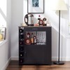 VECELO Kitchen Island Car Rolling Storage Cabinet with Charging Station and Open Shelves, White/Brown - 2 of 4