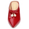 Allegra K Women's Pointed Toe Pearl Bow Chunky Heel Slides Mules - 2 of 4