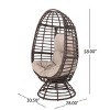 Patio Wicker Swivel Egg Chair With Water Resistant Cushion,Outdoor Egg Chair With Iron Frame,PE Rattan Woven Lounge Egg Chair-Coolbibila - 4 of 4