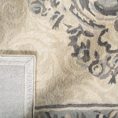 Empire Beige and Light Grey Hand-Tufted Wool Area Rug 2' x 3'