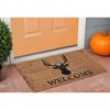 HomeRoots 24" X 36" Natural and Black Coir Stag Welcome Outdoor Door Mat - 2 of 3