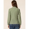 Allegra K Women's Turn Down Collar Plaid Button Up Long Sleeve Shirt - 4 of 4