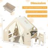 6-in-1 Kids Playhouse Wooden Play Tent w/Blackboard, Desk, Chair, 6 Storage Bins - 2 of 4