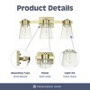 Prominence Home Fairendale 3 Light Bathroom Light Fixtures, Wall Mount Vanity Lights Over Mirror with Clear Glass Shades, Soft Gold - 2 of 4