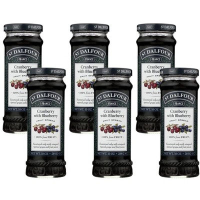 St Dalfour Cranberry Blueberry Fruit Spread - 6 pack, 10 oz