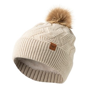 Britt's Knits Womens Stylish Warm Knit Mainstay Plush-Lined Pom Pom Cold Weather Hat - 1 of 1
