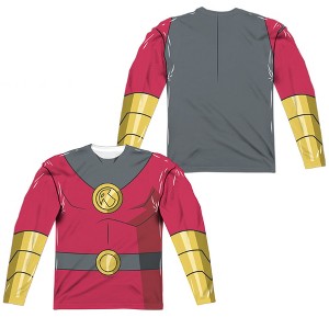 Men's Batman Unlimited Robin Uniform Front Back Print Long Sleeve Costume T-Shirt - 1 of 4