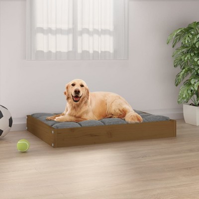 VidaXL Dog Bed Honey Brown 28.1 in.x21.3 in.x3.5 in. Solid Wood Pine