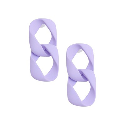 SOHI Women's Lilac Chainlink Drop Earrings