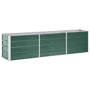 vidaXL Garden Raised Bed in Green - Galvanized Steel Rectangular Planter Box Ideal for Outdoor Planting - 94.5 - 1 of 4