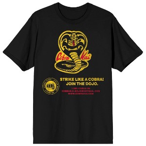 Cobra Kai Motto And Sign Up Info Crew Neck Men's Black T-shirt - 1 of 3