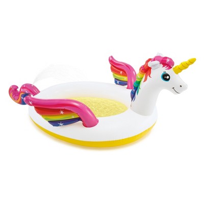 Intex 57441EP 107 x 76 x 41" Inflatable Rainbow Mystic Unicorn Spray Kiddie Pool