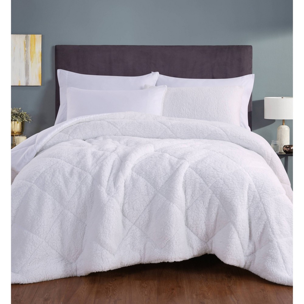 Photos - Bed Linen King Cozy Faux Shearling Comforter Set White - Videri Home