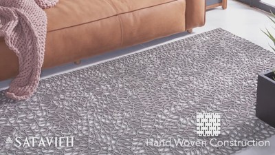 Hand-Knotted Black Synthetic Rectangular 4' x 6' Rug