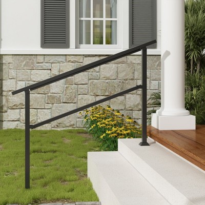 FUFU&GAGA Black Metal Stair Handrail for Indoor & Outdoor Use