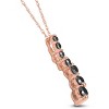 Pompeii3 14K Pink Rose Gold 1/2ct Black Diamond Journey Pendant Necklace - 2 of 4