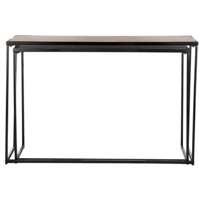 Garin Mid-Century Console Table - Light Brown & Black - Safavieh