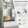 Whisen Hall Tree with Bench and Cushion, Functional Shoe Cabinet and Coat Rack with Hooks - 4 of 4