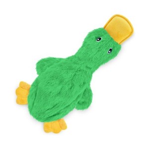 Bellura Pet - Duck Stuffed Toy with Squeaker - Green - 1 of 4