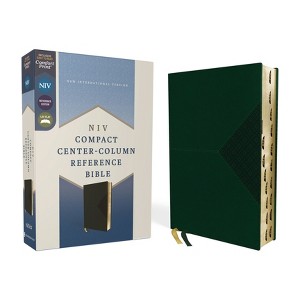 Niv, Compact Center-Column Reference Bible, Leathersoft, Green, Red Letter, Thumb Indexed. Comfort Print - by  Zondervan (Leather Bound) - 1 of 1