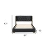HomeRoots Black Tufted Upholstered Queen Bed Frame - 3 of 4