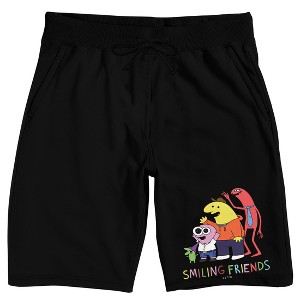 Smiling Friends Favorite Characters Men’s Black Lounge Shorts - 1 of 4