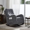 Modern Rocking Chair Accent Chair, Lazy Recliner Comfortable Fabric Leisure Sofa With Side Pockets For Bedroom Coffee Shop Office - 2 of 4