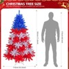 6 FT Patriotic Artificial Christmas Tree, Hinged Tree 4th of July Patriotic Decorations with 900 Branch Tips and Sturdy Metal Stand, Red & White - 2 of 4