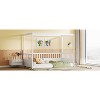 NicBex Twin/Full Size Canopy Floor Beds with Guardrails,Wooden Canopy Toddler Bed,Floor Bed Frame for Girls,Boys,Safe&Formaldehyde-free - 4 of 4