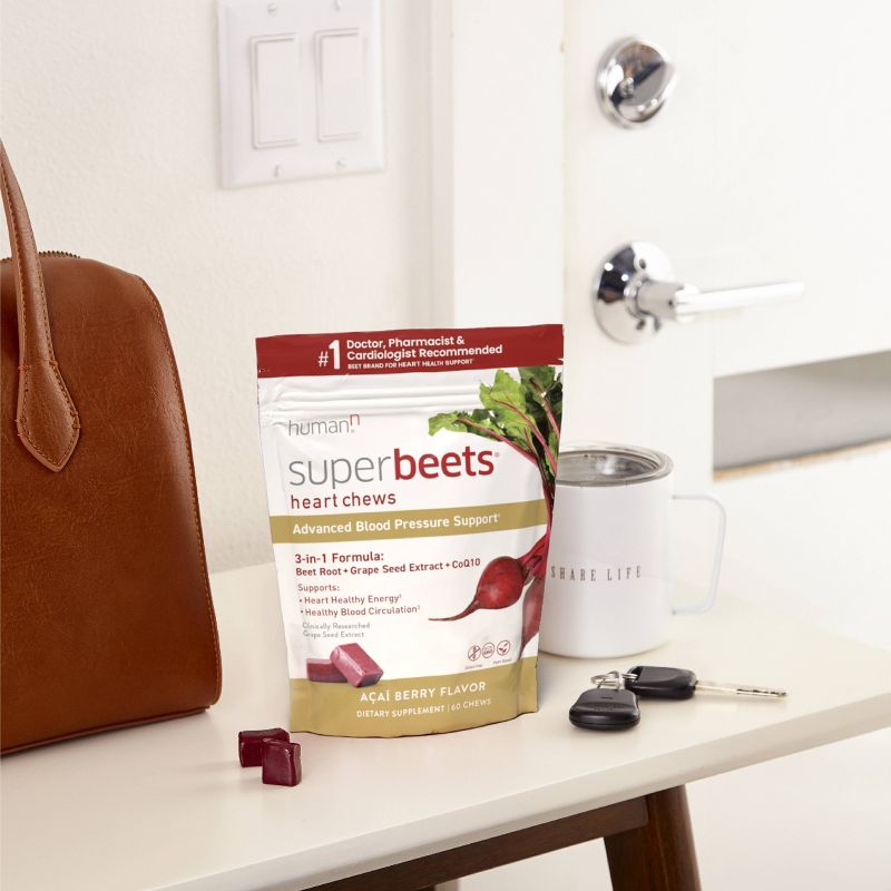 SuperBeets Advanced Heart Chews with COQ10 - Acai Berry - 60ct, 6 of 13