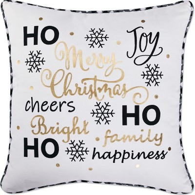 Metallic Sentiments Square Throw Pillow Gold - Pillow Perfect: Indoor/Outdoor, Weather & Fade-Resistant, Modern Typography Design