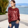 Anna-Kaci Women's Sequin Long Sleeve Sparkly Pullover Sweatshirt - 2 of 4
