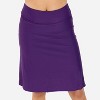 Calypsa Women's Chlorine Resistant High Waisted Knee Length Swim Skirt With Attached Bike Shorts - 4 of 4