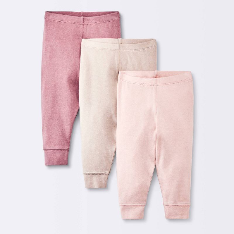 Baby Girls' 3pk Cotton Pants - Cloud Island™ Pink, 1 of 5