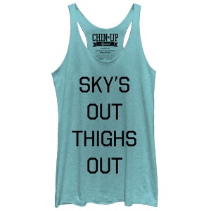 Women's CHIN UP Sky's Out Thighs Out Racerback Tank Top - 1 of 3