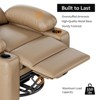 Jojoka Recliner Chair for Adults, Manual Leather Sofa with Cup Holders & Side Pockets, Comfy Lounge Chair for Living Room - 4 of 4