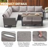 Buenhomino 5 Pieces Outdoor Patio Furniture Sets, Outdoor L Shaped Sectional Sofa Set, All Weather Patio Conversation Set with Cushion and Ottoman - 4 of 4
