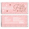 Big Dot of Happiness 50th Pink Rose Gold Birthday - Candy Bar Wrapper Happy Birthday Party Favors - Set of 24 - 2 of 4