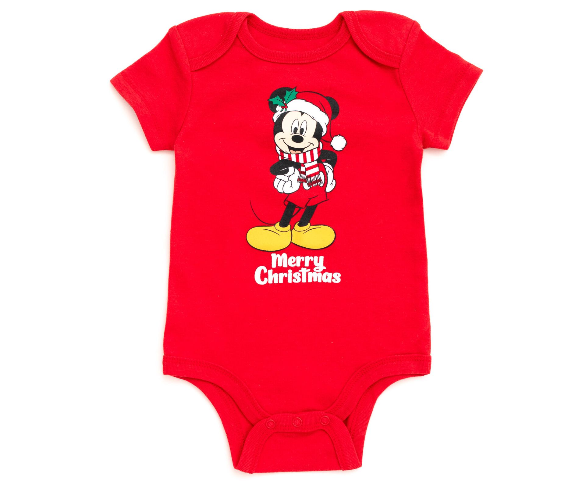 Disney Mickey Mouse Christmas Newborn Baby Boys Bodysuit Boy's Red 3-6 Months