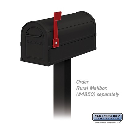 Black Aluminum In-Ground Mounted Mailbox Post