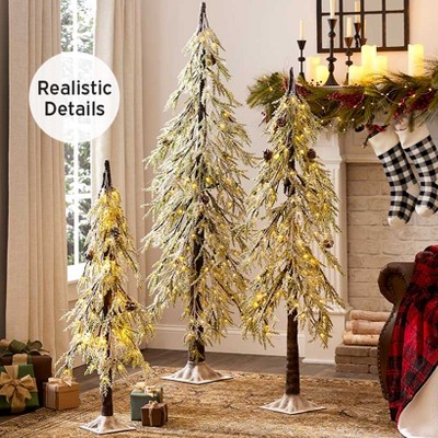 The Lakeside Collection Lighted Alphine Christmas Trees - 3 1/2-Ft.