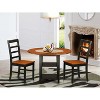 HomeStock 3-Piece Black and Cherry Finish Round Solid Wood Top Dining Table Set - 2 of 4