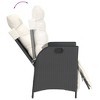 vidaXL 5 Piece Patio Dining Set with Cushions Black Poly Rattan - Adjustable Reclining Chairs and Glass Table for Garden, Backyard, Patio - 4 of 4
