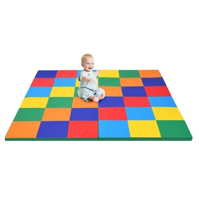 Costway 58'' Toddler Foam Play Mat Baby Folding Activity Floor Mat Home School Daycare