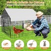 Metal Chicken Coop with Waterproof Cover, Chicken Run Pen for Yard, Outdoor Portable Hen House, Large Animal Cage with Doors for Duck Rabbit Hen - 3 of 4