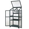 Indoor and Outdoor 62inch Greenhouse, Height Wood Large Greenhouse for Balcony, Greenhouse with Wheels and Adjustable Shelves-Coolbibila - 4 of 4